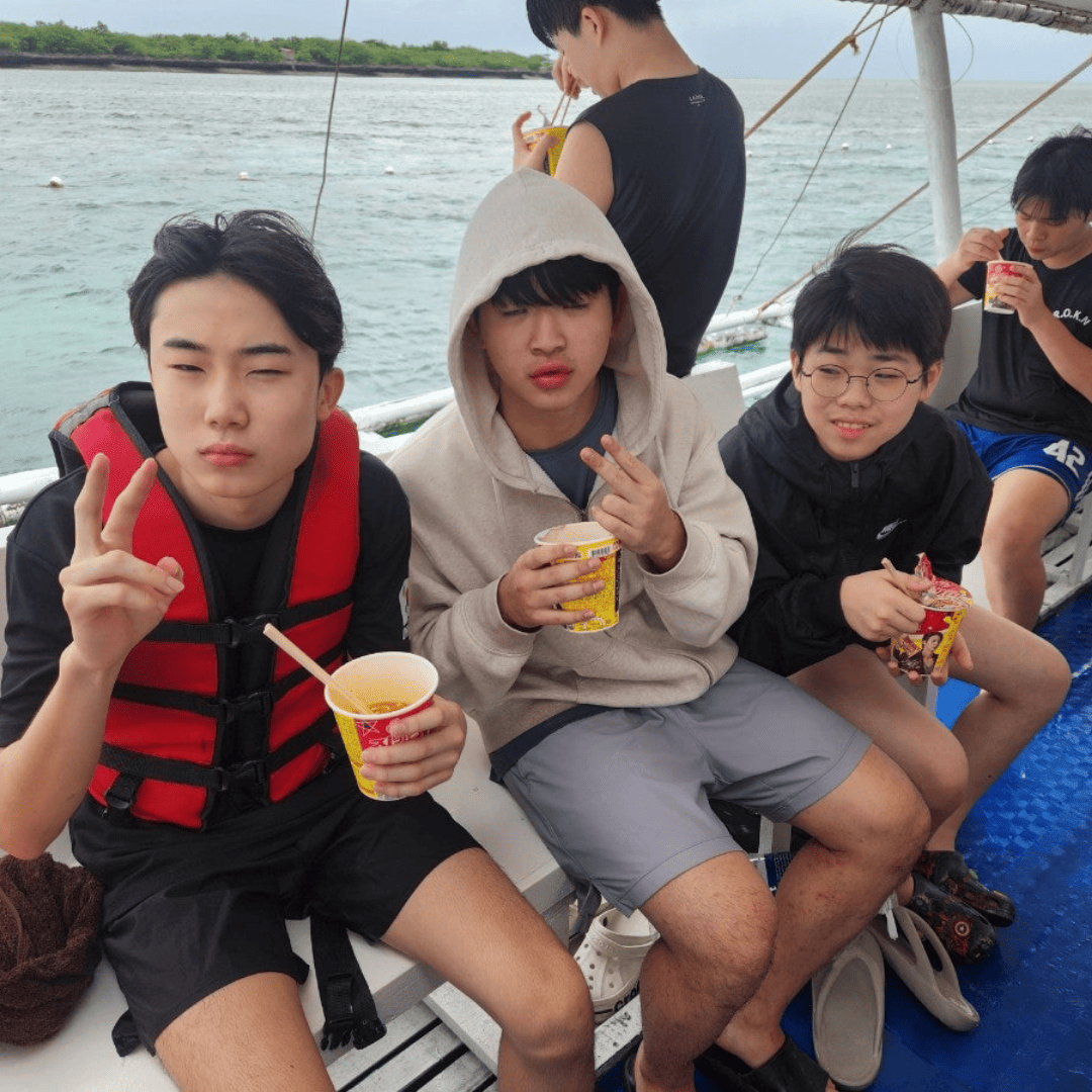 MJ 영어캠프 학생 보트 해양활동